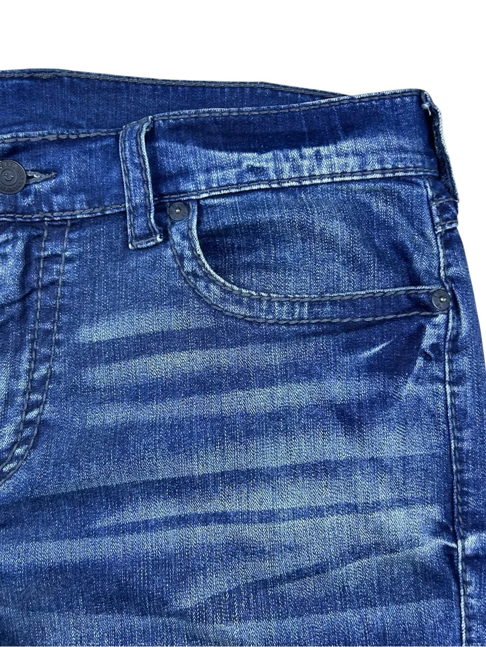 True Religion Ricky Relaxed Straight Super T Jeans Mens 38x32 Flap Pocket Y2K